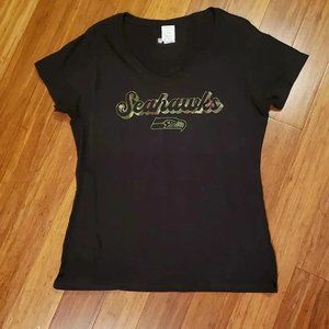 Women's Seattle Seahawks Tee Shirt - Camo Accent